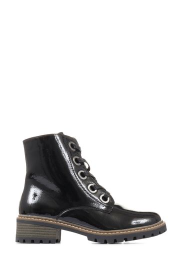 Buy Pavers Metallic Lace Up Ankle Black Boots from Next Ireland