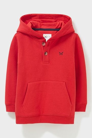 Crew Clothing Mid Red Cotton Casual Hoodie