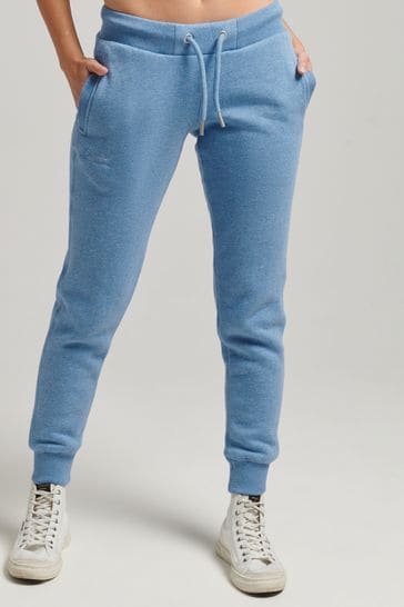 Superdry Blue Organic Cotton Vintage Logo Embroidered Joggers