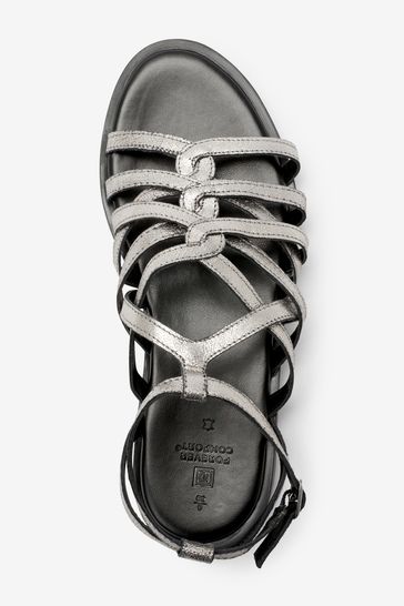 Pewter gladiator top sandals