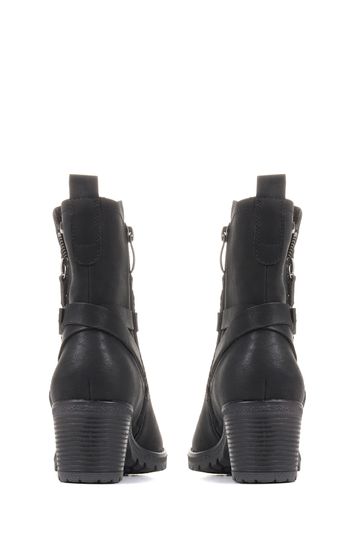 Heeled sales moto boots
