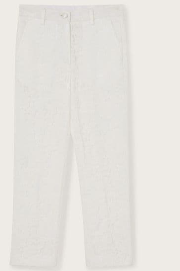 Monsoon Cream Brea Lace Bridesmaid Trousers