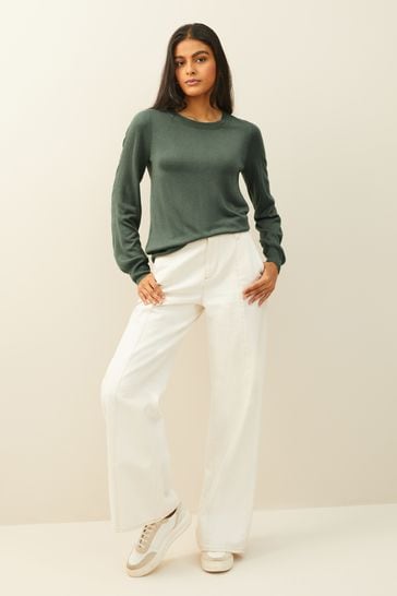 Buy Khaki Green Crew Neck Jumper from Next Bahrain