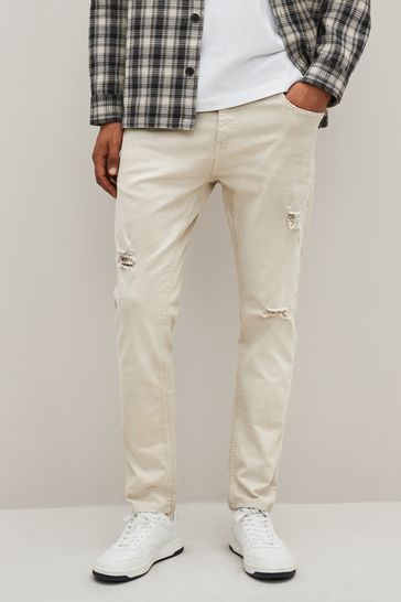 Ripped jeans clearance checkered