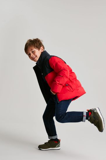 Buy Joules Red Drew Waterproof Colourblock Padded Jacket from Next Luxembourg