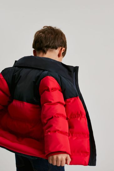 Buy Joules Red Drew Waterproof Colourblock Padded Jacket from Next Luxembourg