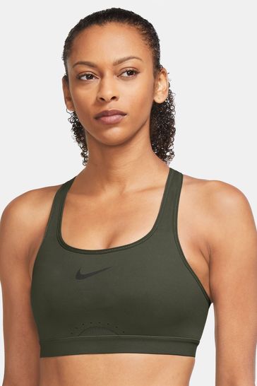 Buy Nike Khaki Green Dri-FIT Swoosh High Support Sports Bra from