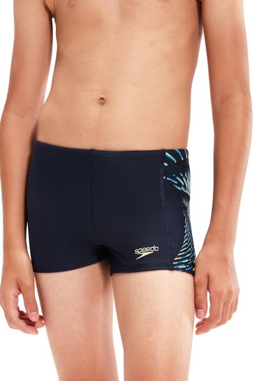 Speedo Blue Placement Print Aquashort Swim Shorts