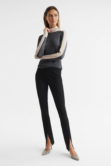 Metallic roll on sale neck