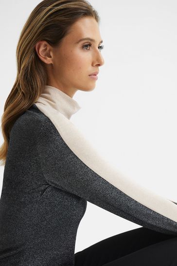 Metallic new arrivals roll neck