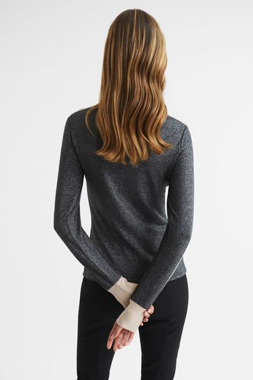 Metallic roll on sale neck