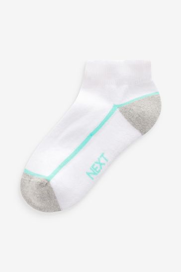Buy White Blue Cushioned Footbed Trainer Socks 7 Pack from Next Netherlands