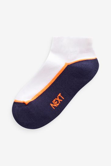 Buy White Blue Cushioned Footbed Trainer Socks 7 Pack from Next Oman