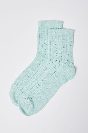 Oliver Bonas Mint Green Pointelle Ankle Socks