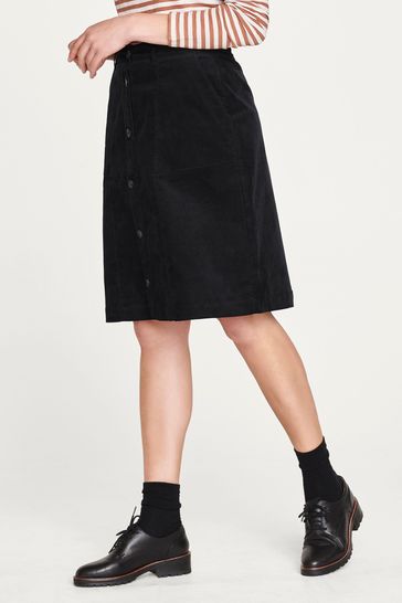 Thought Alani Organic Cotton Cord Black Skirt