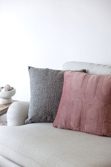 Chapter B Pink Curved Plush Velvet Cushion