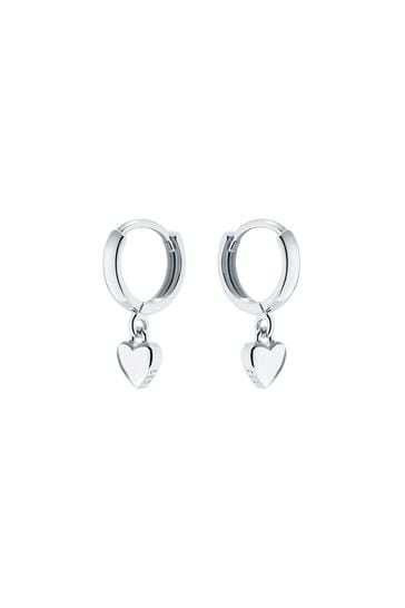 Ted Baker HARRYE: Silver Tiny Heart Huggie Earrings For Women