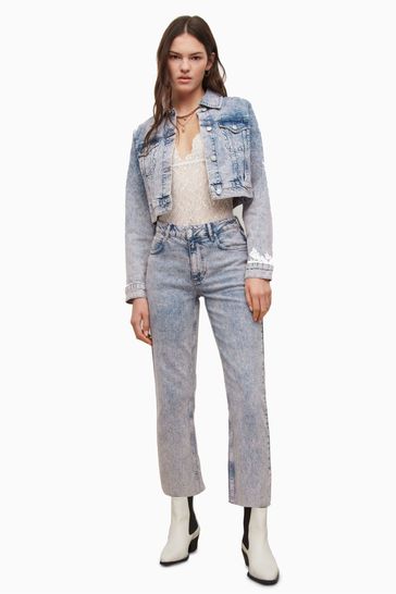 AllSaints Blue Barely Cropped Jeans