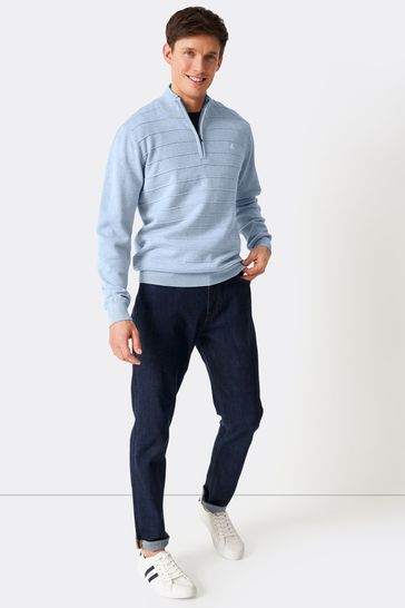 Crew Clothing Company Blue Cotton Classic Sweater