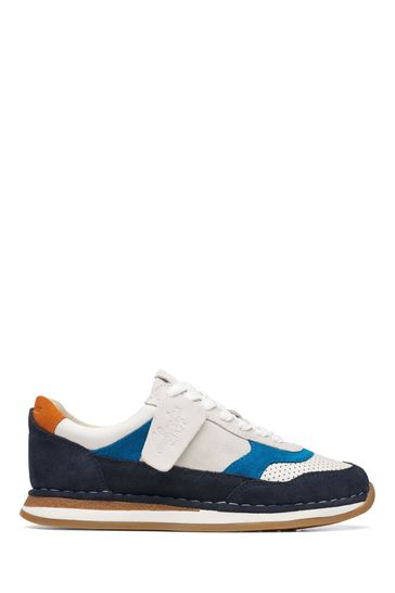 Clarks Navy Blue G Fit Combi Craft Run Tor O Trainers