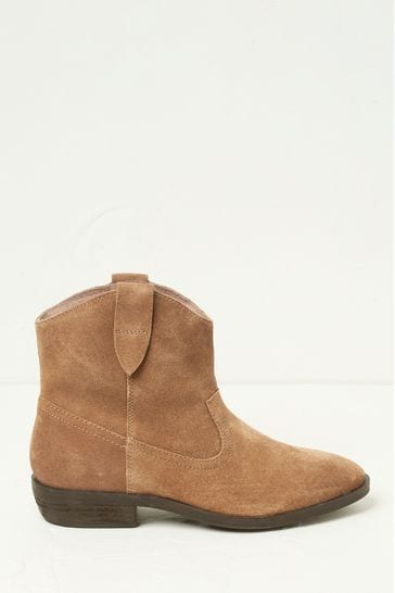 FatFace Brown Suede Pixie Boots