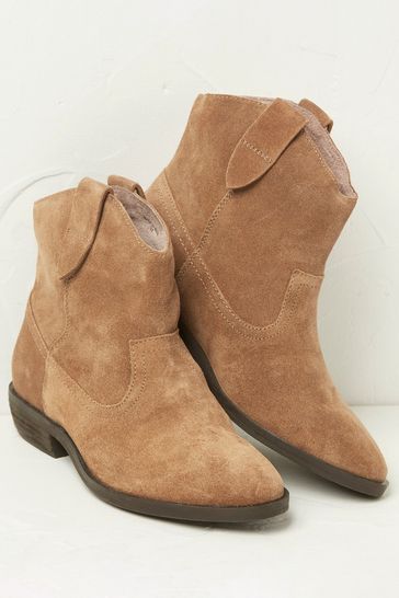 FatFace Brown Suede Pixie Boots