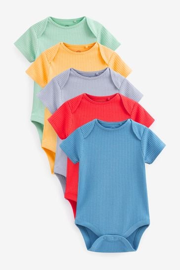 Bright Rib Baby 5 Pack Short Sleeve Bodysuits