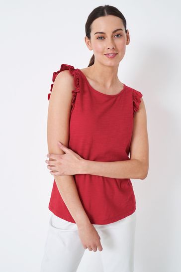 Crew Clothing Company Red Cotton Casual Vest