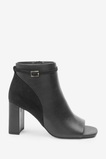 High heel ankle boots open toe store