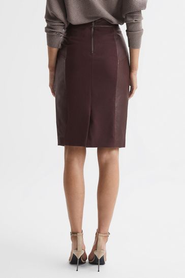 Leather pencil skirt berry hotsell