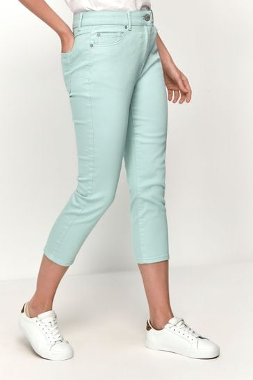 M&Co Green Petite Super Soft Slim Cropped Jeans