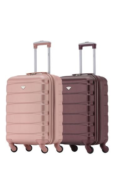 Flight Knight Ryanair Priority 4 Wheel ABS Hard Case Cabin Carry On Suitcase 55x40x20cm Set Of 2