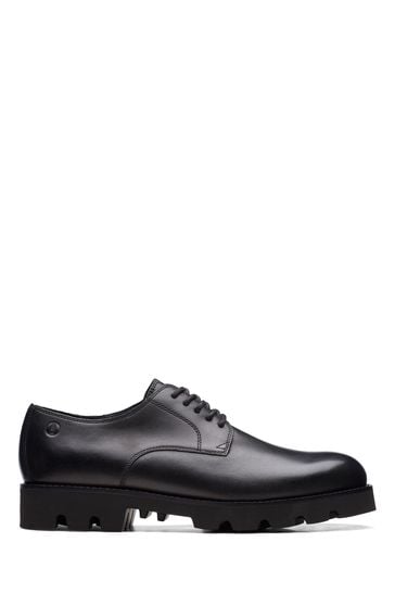 Clarks Black Leather Badell Walk Shoes