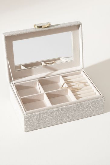 Truly Grey Luxe Shagreen Jewellery Box