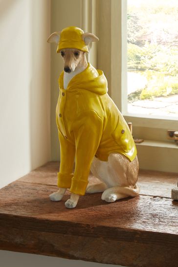 Natural Willow the Whippet in Raincoat Dog Ornament