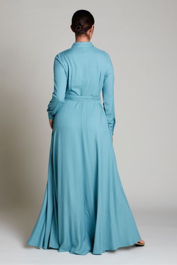 Blue full length dress on sale