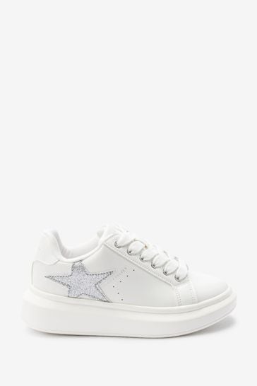 Mint Velvet White Chunky Star Trainers