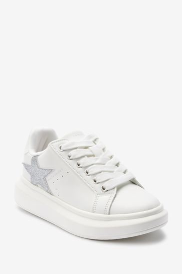 Mint Velvet White Chunky Star Trainers