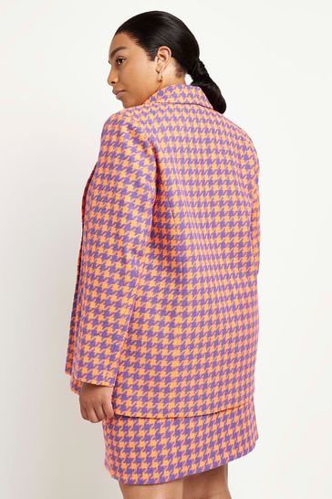 River island purple boucle coat on sale