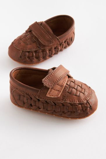Buy Tan Brown Woven Loafer Baby Shoes 0 24mths from Next Luxembourg