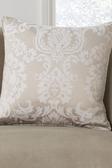 Catherine Lansfield Natural Damask Jacquard Cushion