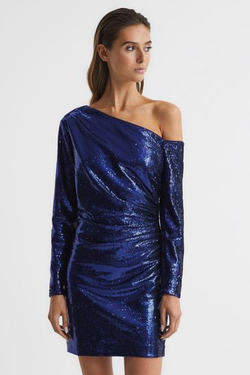 Buy Reiss Blue Tamara Sequined Mini Dress from Next Hungary