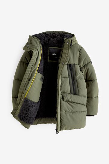 Next green puffer coat online