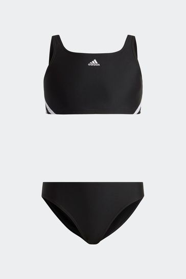 adidas Black Junior 3-Stripes Bikini