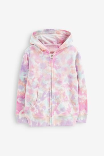 Tie dye online zip up hoodie