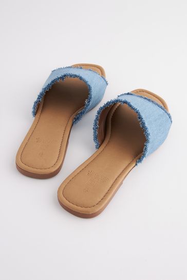 Frayed best sale denim sandals
