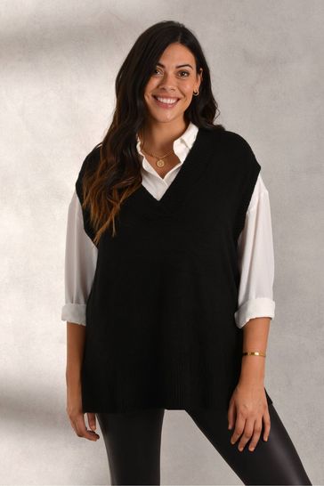 Live Unlimited Black Curve Knitted Vest