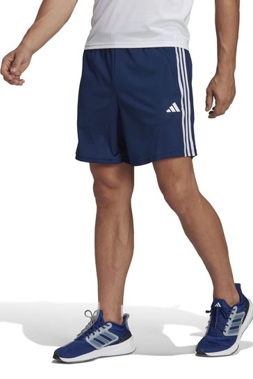 adidas Blue Train Essentials Piqué 3-Stripes Training Shorts