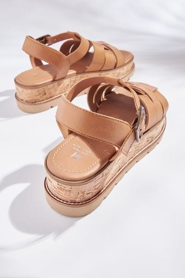 Tan sales chunky sandals