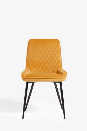 Yellow faux top leather dining chairs